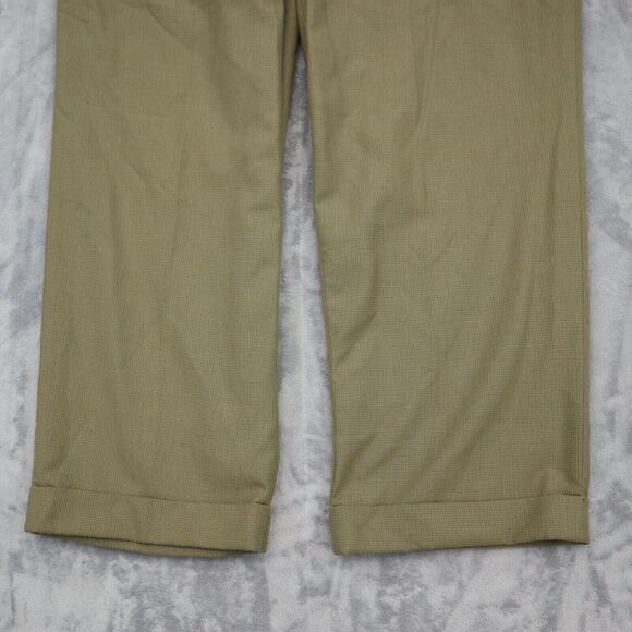 Perry Ellis Pants Mens 38 Brown Portfolio Pleated Front High Rise Dress Bottoms - Picture 9 of 14